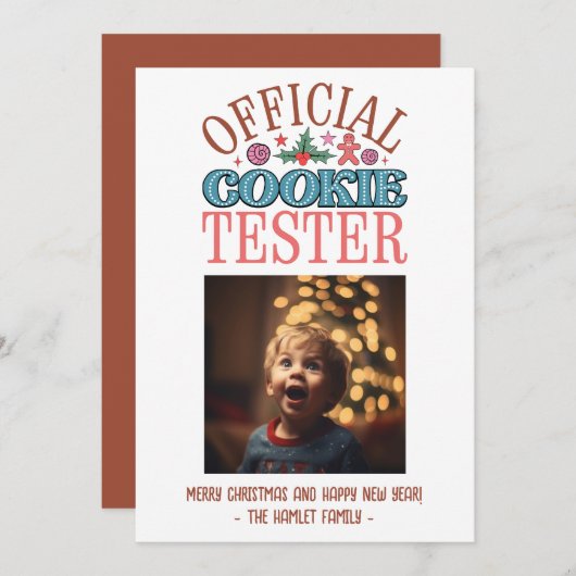 Cartes Pour Fêtes Annuelles Funny Christmas Cookie Tester (Devant / Derrière)