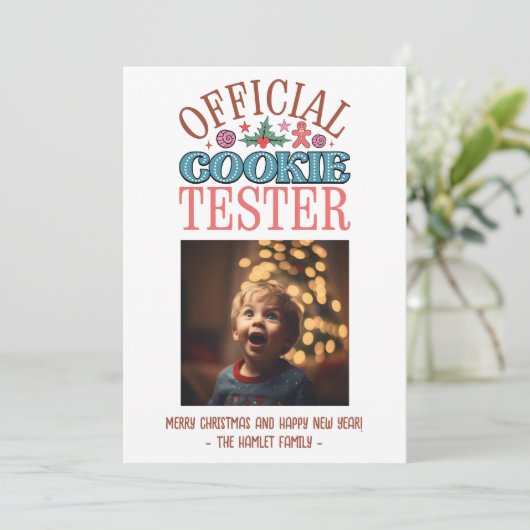Cartes Pour Fêtes Annuelles Funny Christmas Cookie Tester (Debout devant)