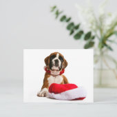 Cartes Pour Fêtes Annuelles funny Christmas dog boxeurs puppy (Debout devant)