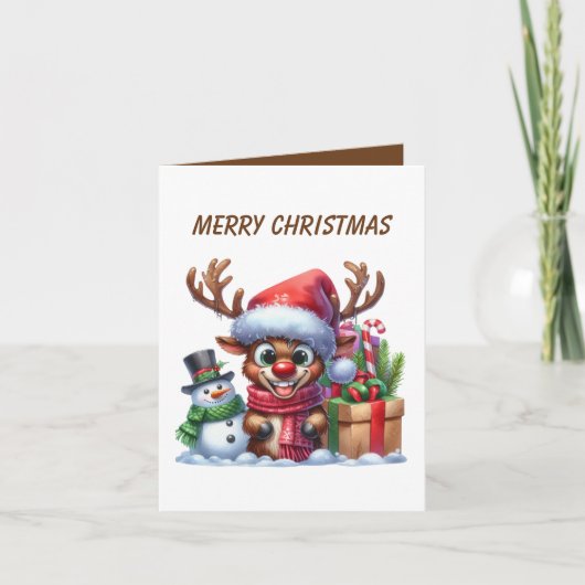 Cartes Pour Fêtes Annuelles Funny Christmas moose add message  (Devant)