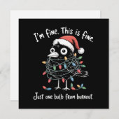 Cartes Pour Fêtes Annuelles Funny Christmas Raven I’m Fine Burnout Sarcastic  (Devant / Derrière)