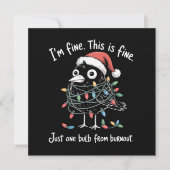 Cartes Pour Fêtes Annuelles Funny Christmas Raven I’m Fine Burnout Sarcastic  (Devant)