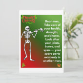 Cartes Pour Fêtes Annuelles Funny Christmas Skeleton Wishes for man (Debout devant)