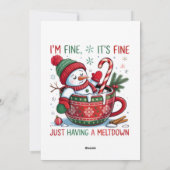 Cartes Pour Fêtes Annuelles Funny Christmas Snowman (Dos)