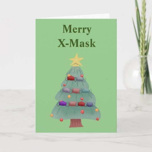 Cartes Pour Fêtes Annuelles Funny Covid 2020 Joyeux x-masque Noël (Devant)