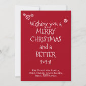 Cartes Pour Fêtes Annuelles Funny Covid Photo On Manque Vos Visages Rouge (Dos)