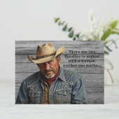 Cartes Pour Fêtes Annuelles Funny Cowboy Quote Ranchers Ferme Pays Ouest (Debout devant)