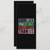 Cartes Pour Fêtes Annuelles Funny | Coworker Leaving | Good L (Devant / Derrière)