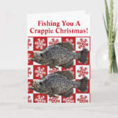 Cartes Pour Fêtes Annuelles Funny Crappie Pêche Pun Noël Festif Personnalisé (Devant)