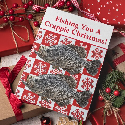 Cartes Pour Fêtes Annuelles Funny Crappie Pêche Pun Noël Festif Personnalisé