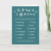 Funny Douze Jours de Corona Moderne Turquoise