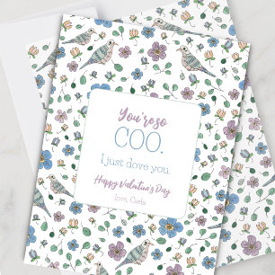 Cartes Pour Fêtes Annuelles Funny Dove Pun Valentine's Day Holiday Card