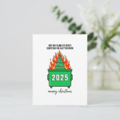 Cartes Pour Fêtes Annuelles Funny Dumpster Fire 2025 Xmas Greeting Card (Debout devant)