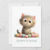 Cartes Pour Fêtes Annuelles Funny Easter Cat Flat Greeting Card (Devant)