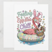 Cartes Pour Fêtes Annuelles Funny Easter Flamingo Feeling Eggstra Chill Cute (Devant / Derrière)