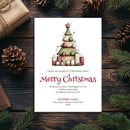 Cartes Pour Fêtes Annuelles Funny editable Christmas tree greeting card
