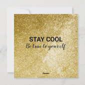 Cartes Pour Fêtes Annuelles Funny Elf Gold Parties scintillant Custom Script p (Dos)