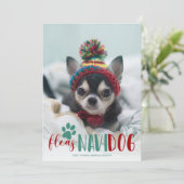 Cartes Pour Fêtes Annuelles Funny Feliz Navidad Dog Photo Noël (Debout devant)