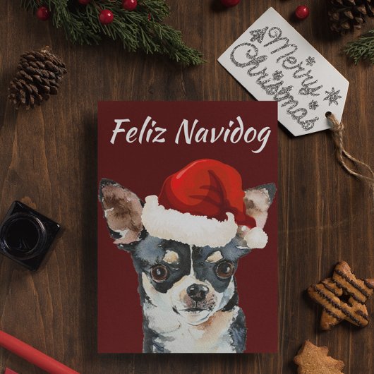 Cartes Pour Fêtes Annuelles Funny Feliz Navidog Chihuahua