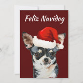 Cartes Pour Fêtes Annuelles Funny Feliz Navidog Chihuahua (Devant)