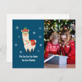 Cartes Pour Fêtes Annuelles Funny Festive Llama Pun Photo (Devant / Derrière)