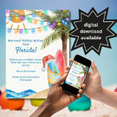 Cartes Pour Fêtes Annuelles Funny Florida Sandy Beach Surfs planches Noël