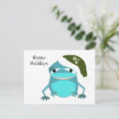 Cartes Pour Fêtes Annuelles Funny Frog Hoppy Holidays (Debout devant)