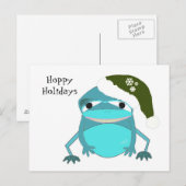 Cartes Pour Fêtes Annuelles Funny Frog Hoppy Holidays (Devant / Derrière)