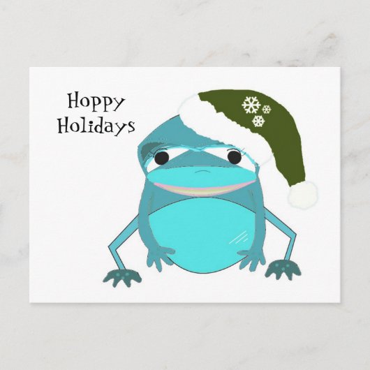 Cartes Pour Fêtes Annuelles Funny Frog Hoppy Holidays (Devant)