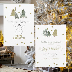 Cartes Pour Fêtes Annuelles Funny Frosty's Gone to the Dogs Holiday Card II