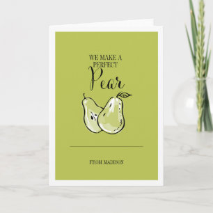 Cartes Pour Fêtes Annuelles Funny Fruit Pun Parfait Pear Valentine Card