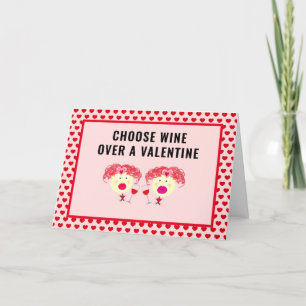 Cartes Pour Fêtes Annuelles Funny Galentines Day Meilleur Ami Vin Coeurs Amour
