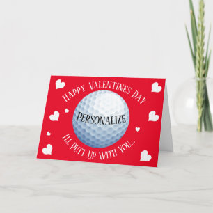 Cartes Pour Fêtes Annuelles Funny Golf Je vais mettre avec vous Valentines