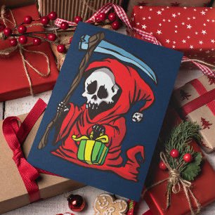 Cartes Pour Fêtes Annuelles Funny Goth Effrayant Grim Reaper Noël