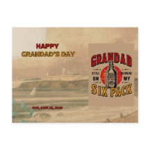 Funny Grandpa Six Pack Postcard - Fête des pères