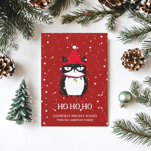Cartes Pour Fêtes Annuelles Funny Grouchy Chat Catmas Humour Noël