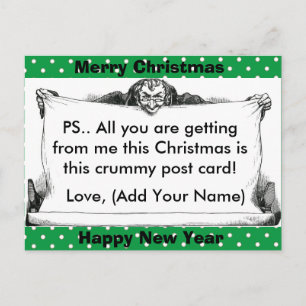 Cartes Pour Fêtes Annuelles Funny Grumpy Christmas Post Card