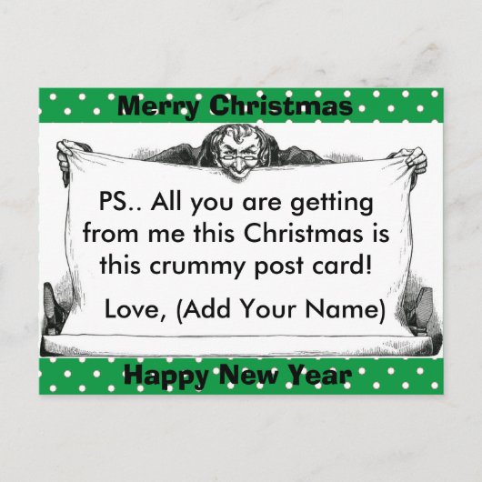 Cartes Pour Fêtes Annuelles Funny Grumpy Christmas Post Card (Devant)