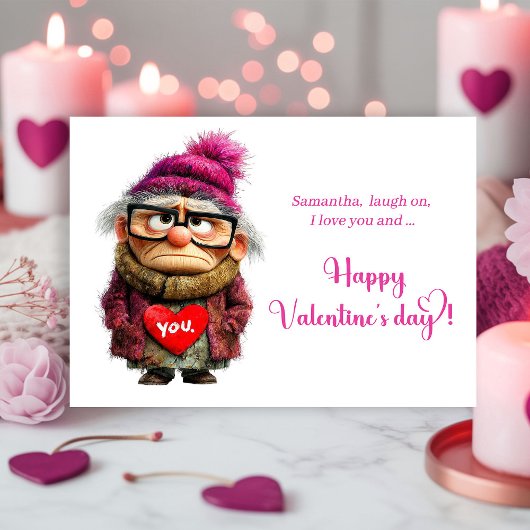 Cartes Pour Fêtes Annuelles Funny Grumpy Lady Bringing Sass Valentine