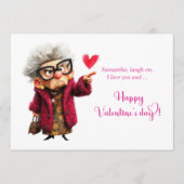 Cartes Pour Fêtes Annuelles Funny Grumpy Lady Making Faces Valentine (Devant)