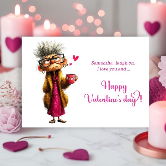 Cartes Pour Fêtes Annuelles Funny Grumpy Old Lady Valentine Card Humor