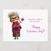 Cartes Pour Fêtes Annuelles Funny Grumpy Old Woman Valentine Card Playful (Devant)