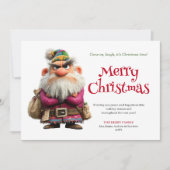 Cartes Pour Fêtes Annuelles Funny grumpy Santa downloadable holiday greeting (Devant)