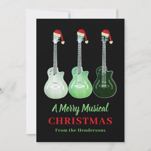 Cartes Pour Fêtes Annuelles Funny Guitare Noël Joyeux Musique Personnalisée (Devant)