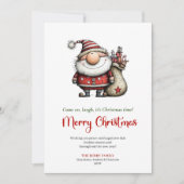 Cartes Pour Fêtes Annuelles Funny Hand Drawn Santa Whimsical Festive Greeting (Devant)
