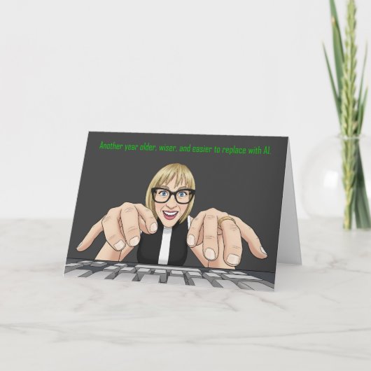 Cartes Pour Fêtes Annuelles Funny Happy Birthday AI Artificial Intelligence  (Devant)
