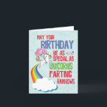 Cartes Pour Fêtes Annuelles Funny Happy Birthday Card - Unicorns et Rainbows<br><div class="desc">A propos de cet article * INSIDE GREETING : "Il y a de la magie dans l'air! Joyeux anniversaire" COVER - Que votre anniversaire soit aussi spécial que les licornes qui font des arcs-en-ciel. * TAILLE DE CARTE - Recevez 1 carte pour notes de taille régulière avec enveloppe de 5...</div>