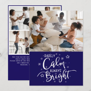 Cartes Pour Fêtes Annuelles Funny Holiday 5 Photo Rarement Calme Bleu Noël