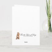 Cartes Pour Fêtes Annuelles Funny Jaune Labradoodle Fille Noël (Dos)