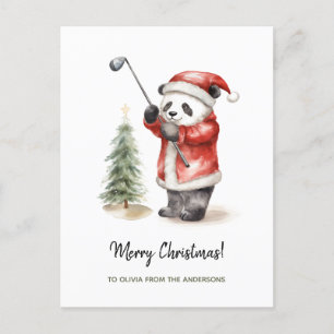 Cartes Pour Fêtes Annuelles Funny jeu de golf Panda Noël